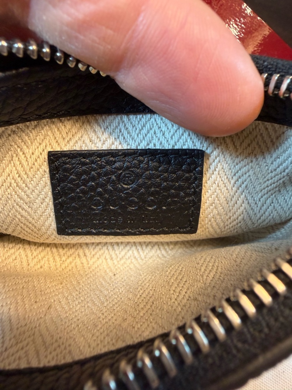 New Authentic Gucci Logo Nano Black Leather Crossbody Shoulder Bag - Picture 10 of 11